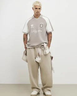 Beige Wide Leg Joggers