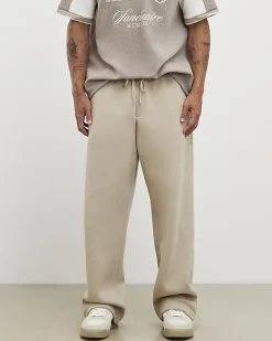 Beige Wide Leg Joggers
