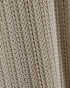Beige Wide Leg Knitted Trousers