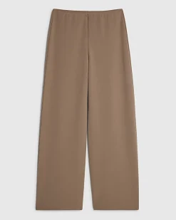 Beige Wide Leg Trousers