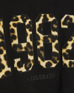 Black 1982 Leopard Print T-Shirt