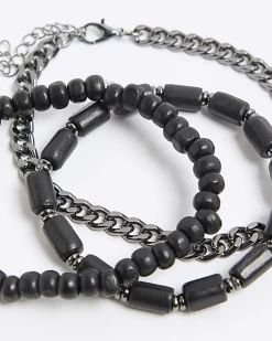 Black 3 Pack Chain Bracelets