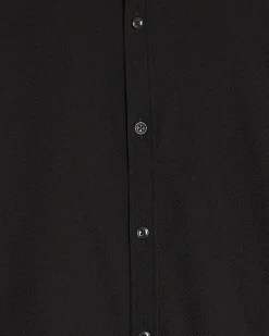 Black Textured Muscle Fit Long Sleeve Shirt