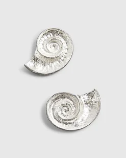 Black Ammonite Shell Earrings