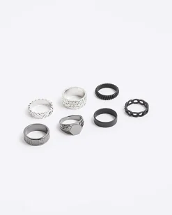 Black And Silver Ring Multi Pack