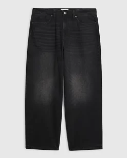 Black Baggy Fit Washed Jeans