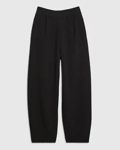 Black Barrel Leg Jersey Trousers