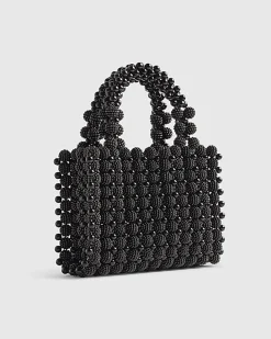 Black Beaded Clutch Bag