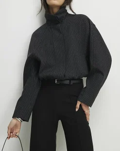 Black Belted Cropped Wide Leg Trousers