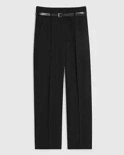 Black Belted Slim Fit Trousers