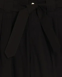 Black Belted Wide Leg Trousers
