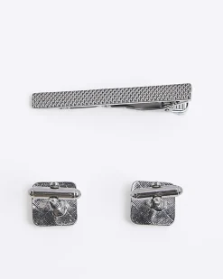 Black Bobble Cufflink Set