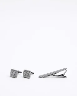 Black Bobble Cufflink Set