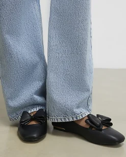 Black Bow Flat Ballet Pumps