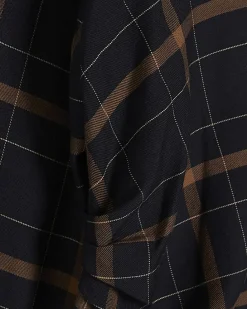 Black Check Shoulder Pad Shirt