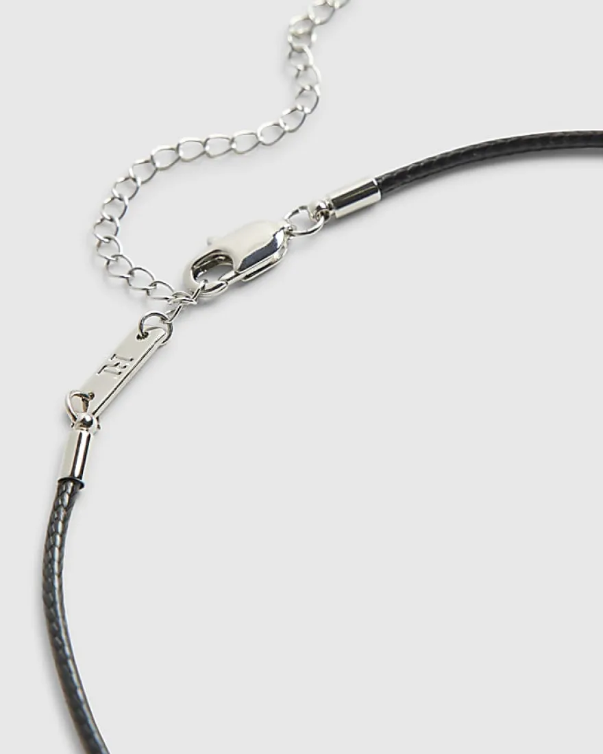 Black Corduroy Tusk Necklace