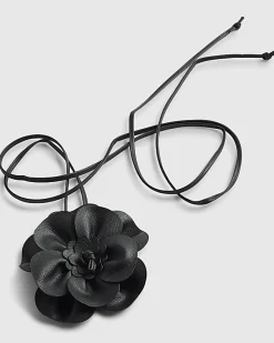 Black Corsage Flower Belt