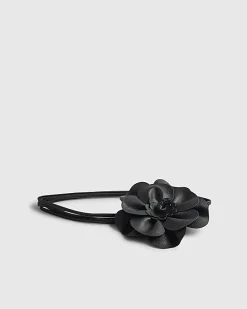 Black Corsage Flower Belt