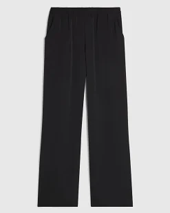 Black Crepe Wide Leg Trousers