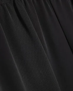 Black Crepe Wide Leg Trousers