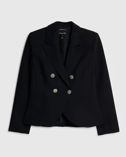 Black Double Breasted Military Blazer