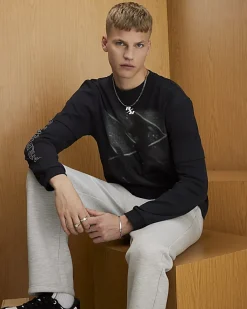 Black Double Layered Long Sleeve T-Shirt
