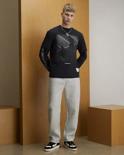 Black Double Layered Long Sleeve T-Shirt