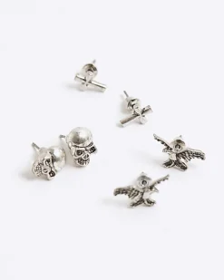 Black Eagle Motif Crystal Multipack Earrings