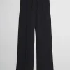 Black Elasticated Wide Leg Smart Joggers