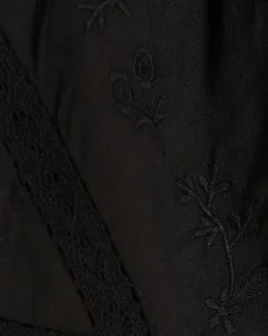 Black Embroidered Shorts