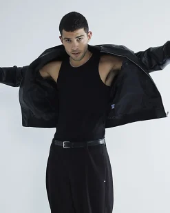 Black Essential Muscle Fit Vests 2 Pack