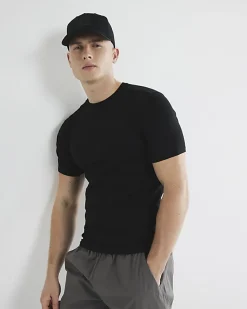 Black Essential Muscle Fit Stretch T-Shirt