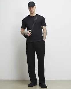 Black Essential Slim Fit V Neck T-Shirt