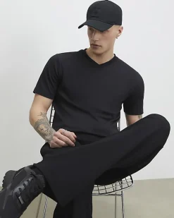 Black Essential Slim Fit V Neck T-Shirt