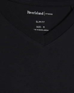 Black Essential Slim Fit V Neck T-Shirt