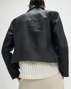 Black Faux Leather Biker Jacket