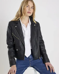 Black Faux Leather Biker Jacket