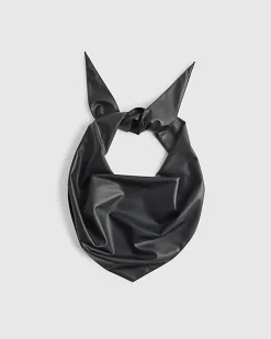 Black Faux Leather Multi Wear Scarf