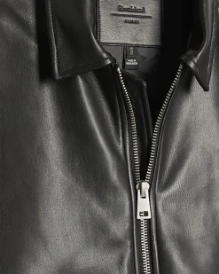 Black Faux Leather Zip Jacket