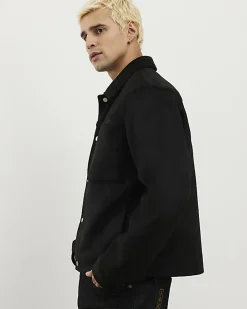 Black Faux Suede Shacket