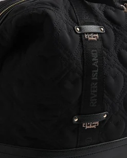 Black Heart Quilted Holdall Bag