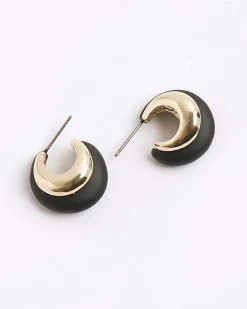 Black Hoop Earrings