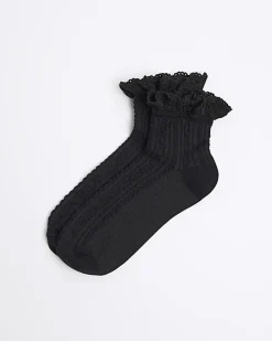 Black Lace Frill Socks