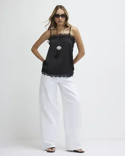 Black Lace Square Neck Cami