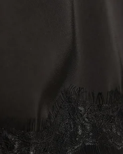 Black Lace Trim Bandeau Tunic Top