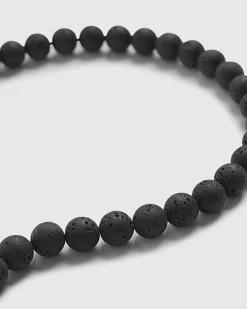 Black Lava Bead Necklace