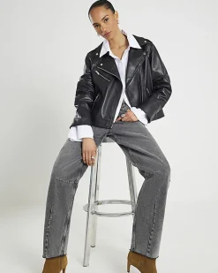 Black Leather Biker Jacket