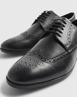 Black Leather Brogue Shoes
