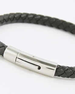 Black Leather Skinny Bracelet