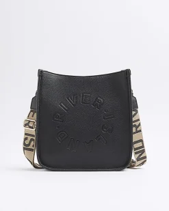 Black Logo Messenger Bag